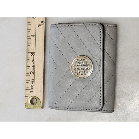 DASEIN WOMENS FASHION CLUTCH ZIP AROUND EMBLEM LONG WALLET, PEWTER - Picture 6 of 8